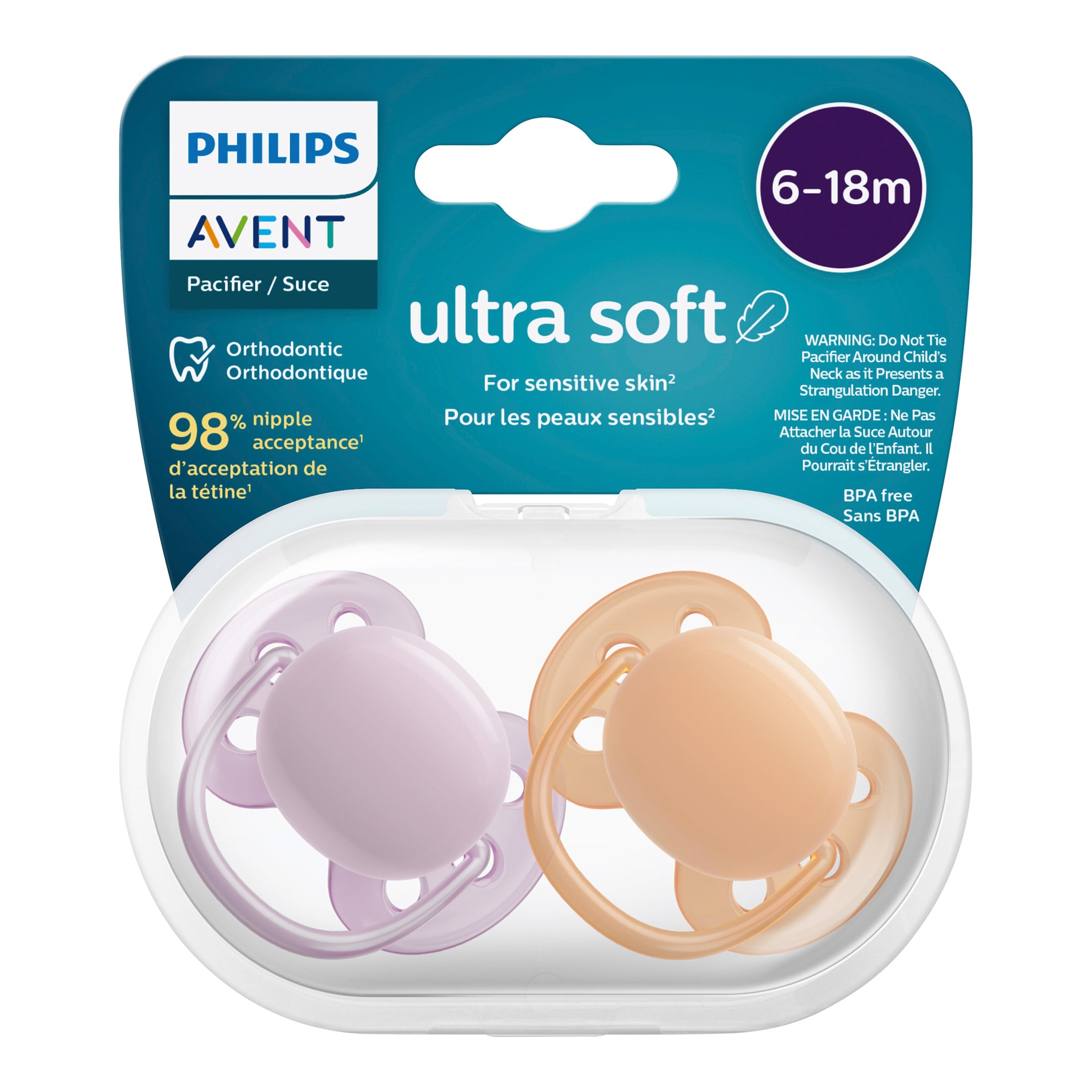 Philips Avent 2er-Pack Schnuller ultra soft, 6-18M