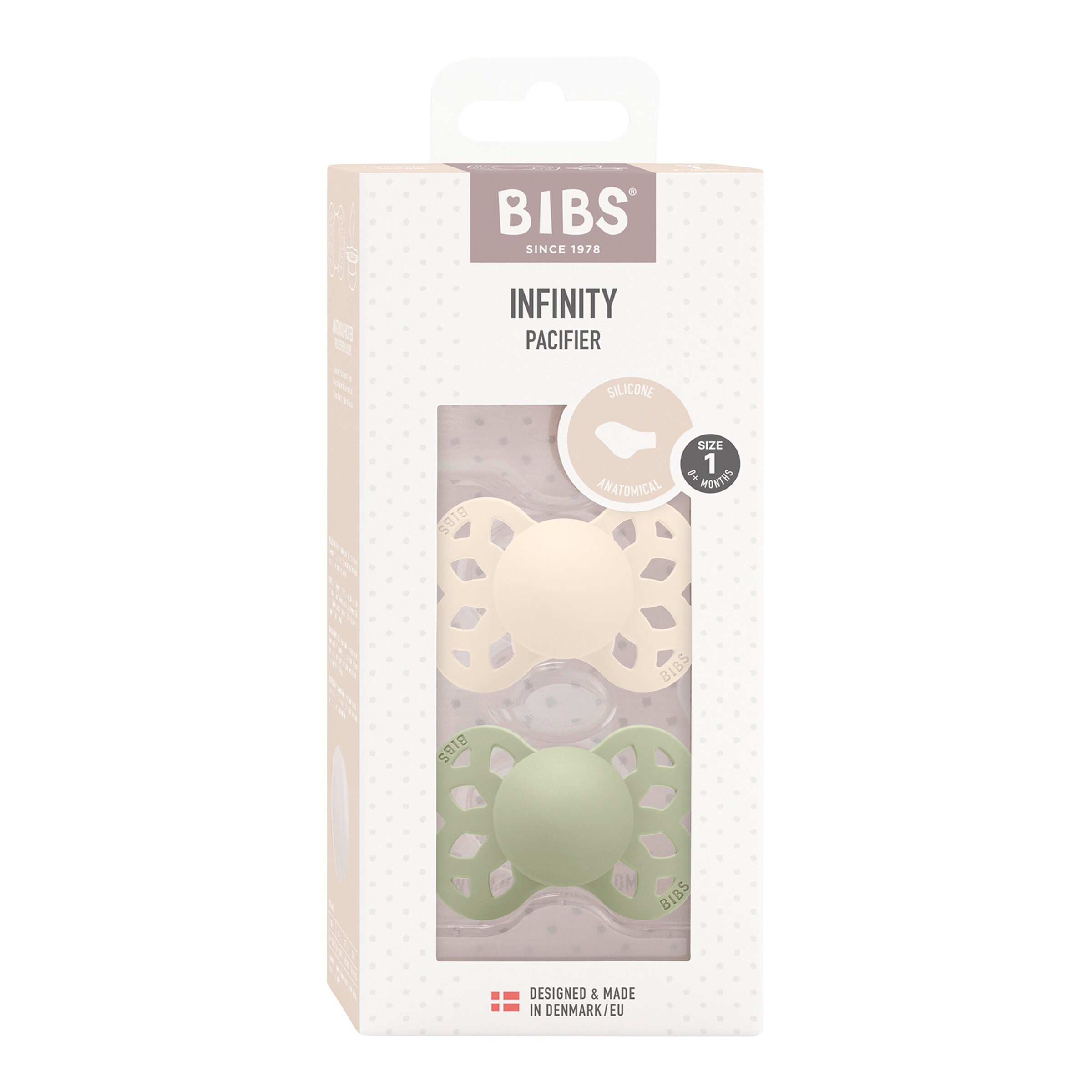Bibs 2er-Pack Infinity Schnuller Silikon, anatomisch, 0-6M