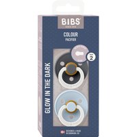 Bibs 2er-Pack Colour GLOW Schnuller Latex, 6-18M