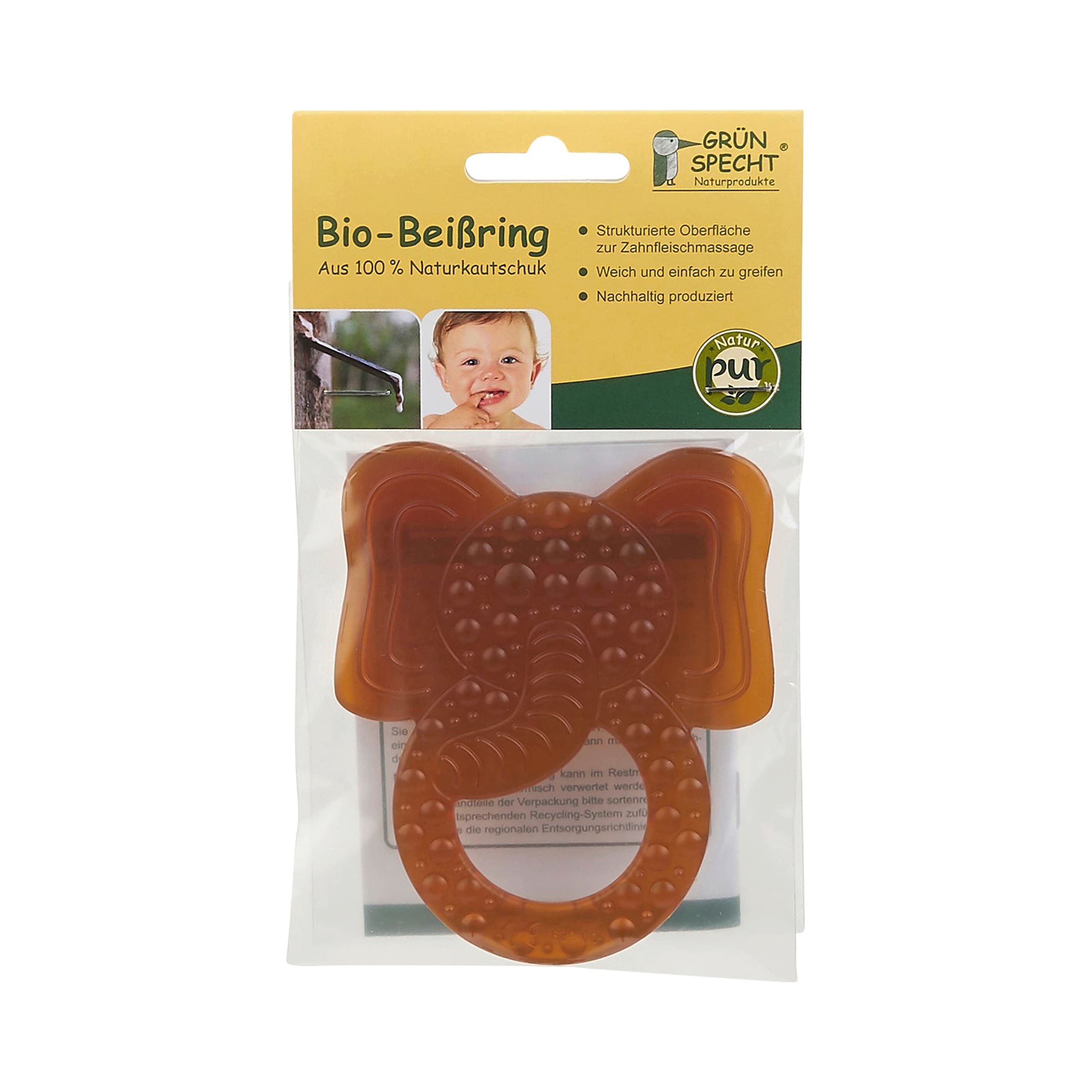 Grünspecht Beißring aus Naturkautschuk