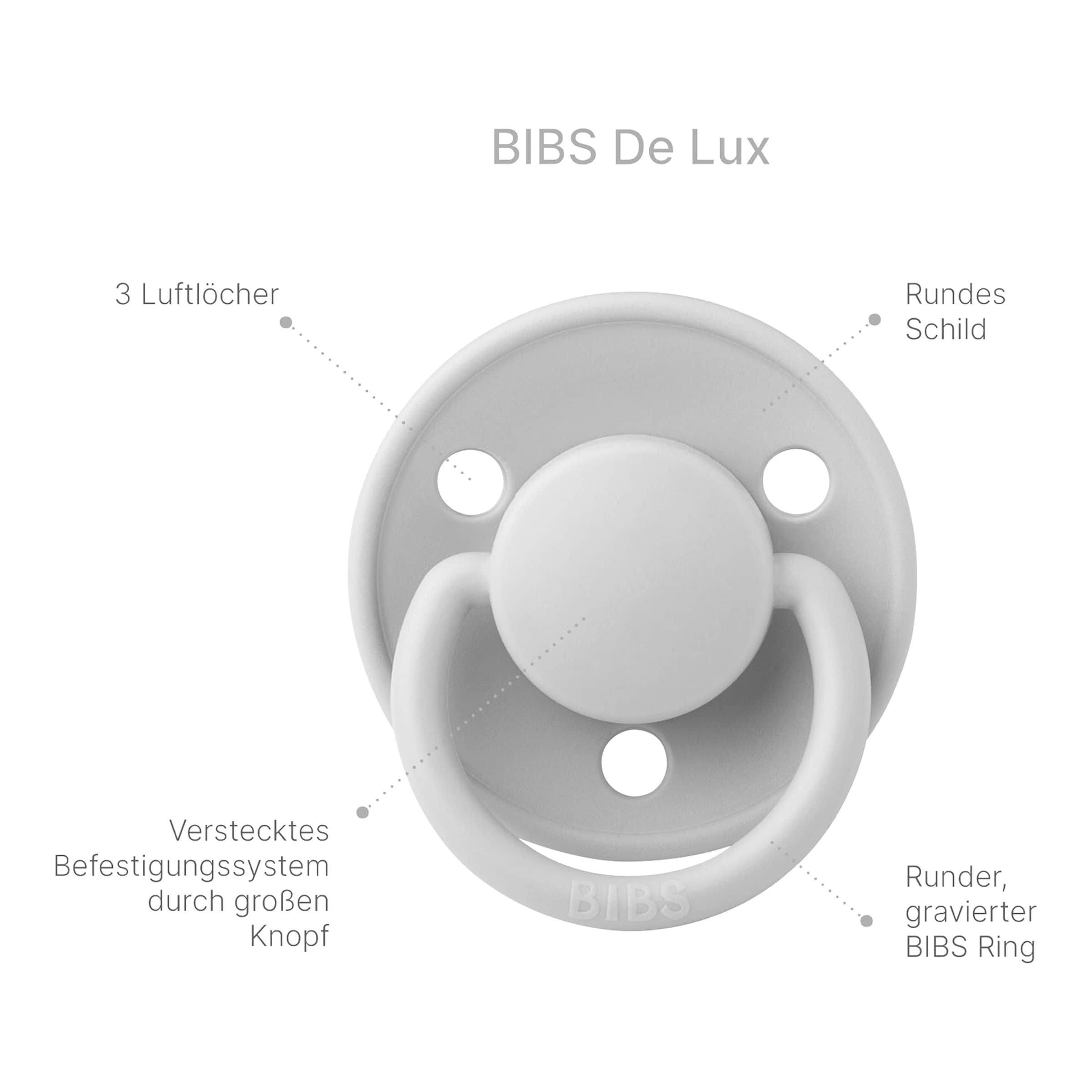 Bibs 2er-Pack De Lux Schnuller Latex, 0-6M