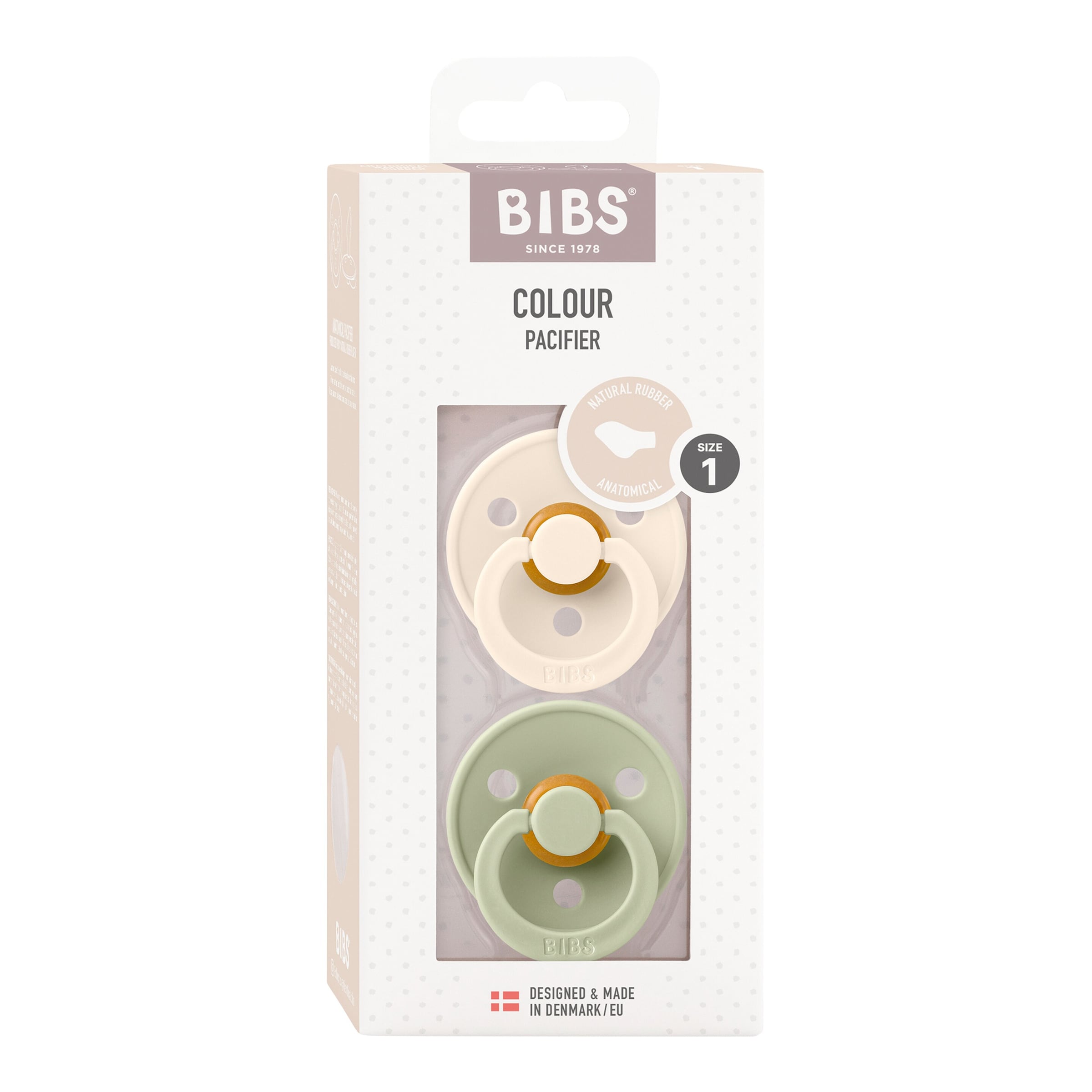 Bibs 2er-Pack Colour Schnuller Latex, anatomisch, 0-6M