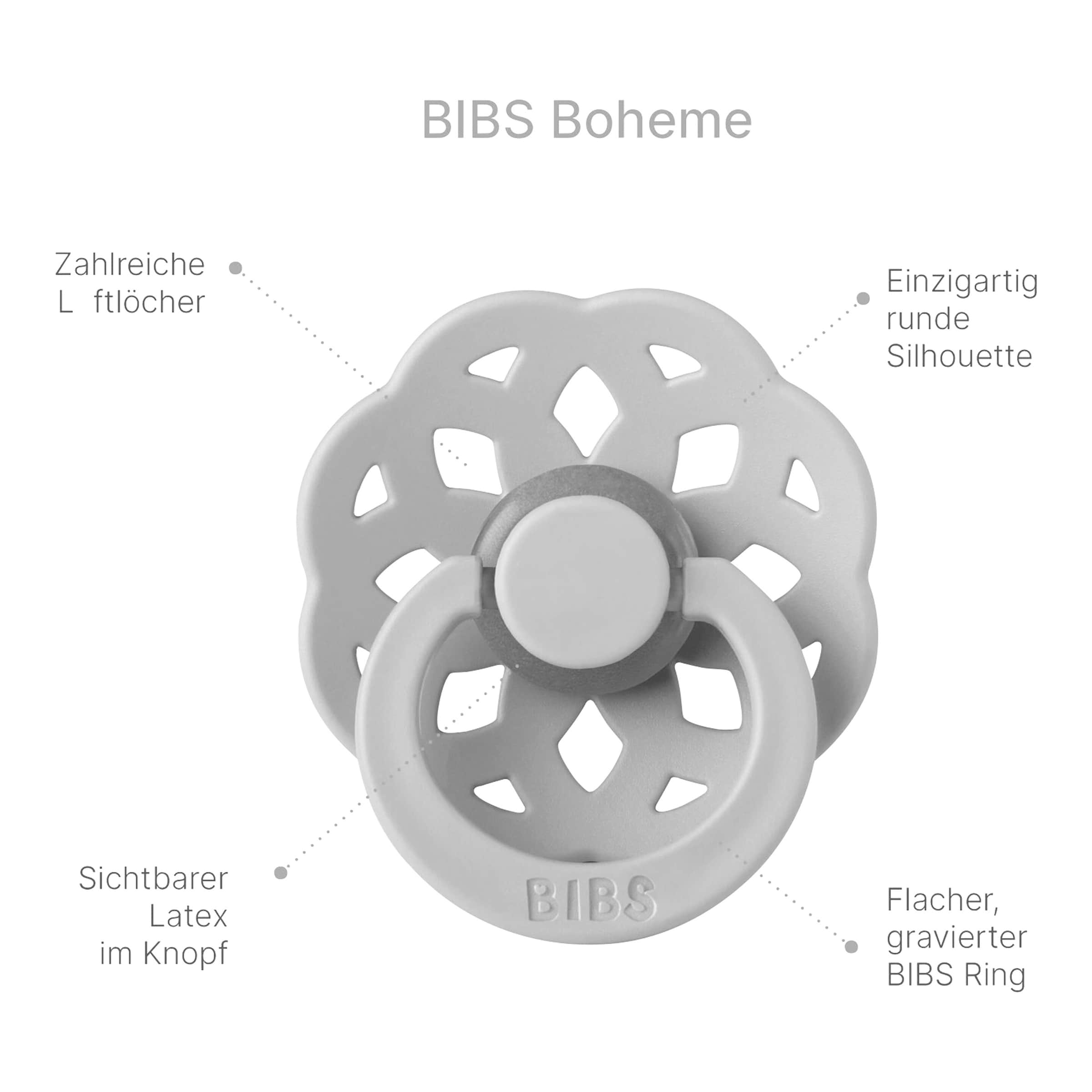 Bibs 2er-Pack Boheme Schnuller Latex, 6-18M
