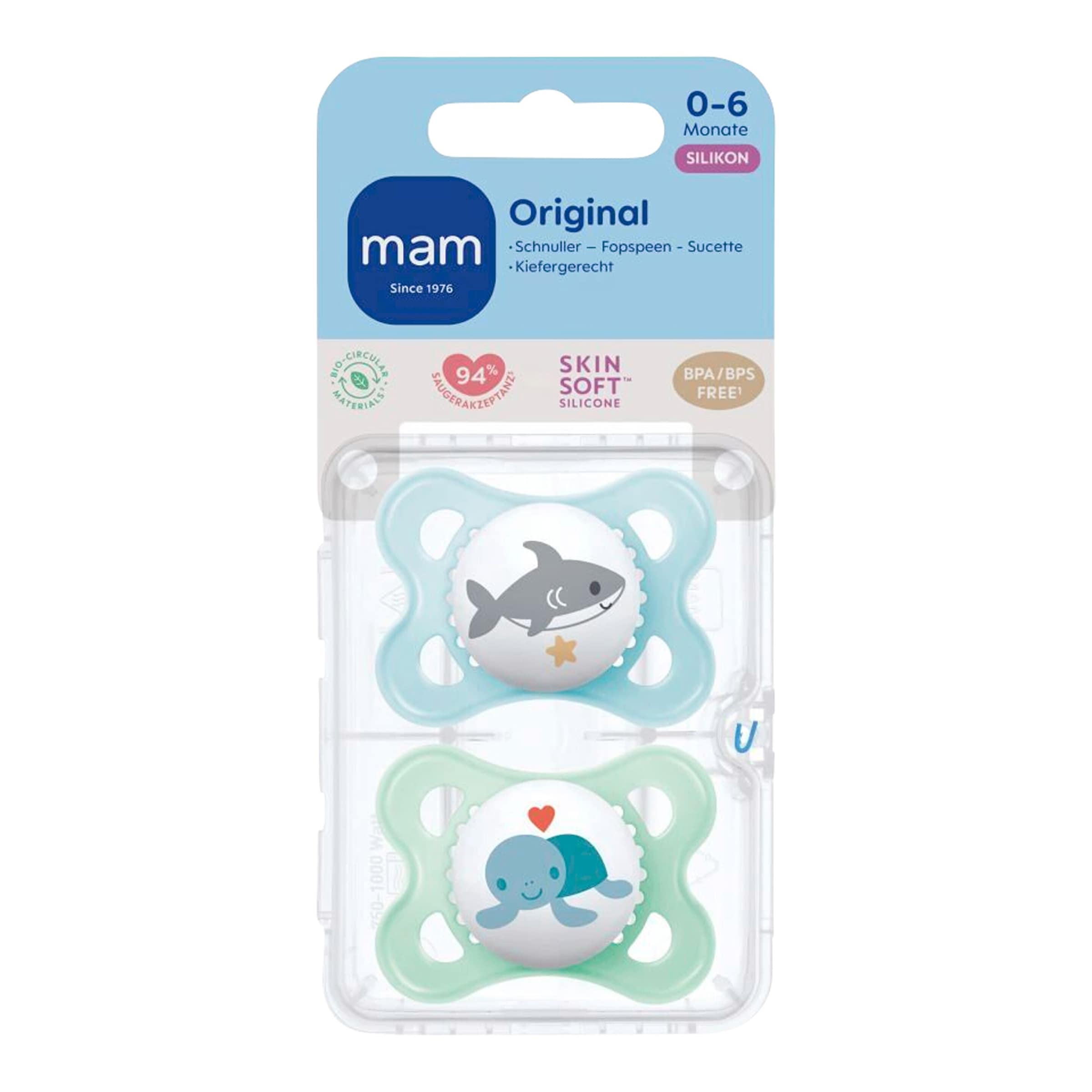 Mam 2er-Pack Schnuller Original Silikon, 0-6M