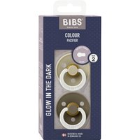 Bibs 2er-Pack Colour GLOW Schnuller Latex, 6-18M