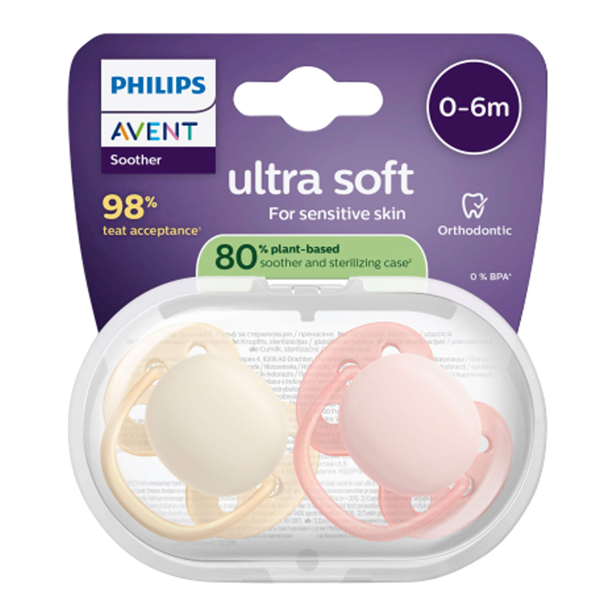 Philips Avent 2er-Pack Schnuller ultra soft, 0-6M