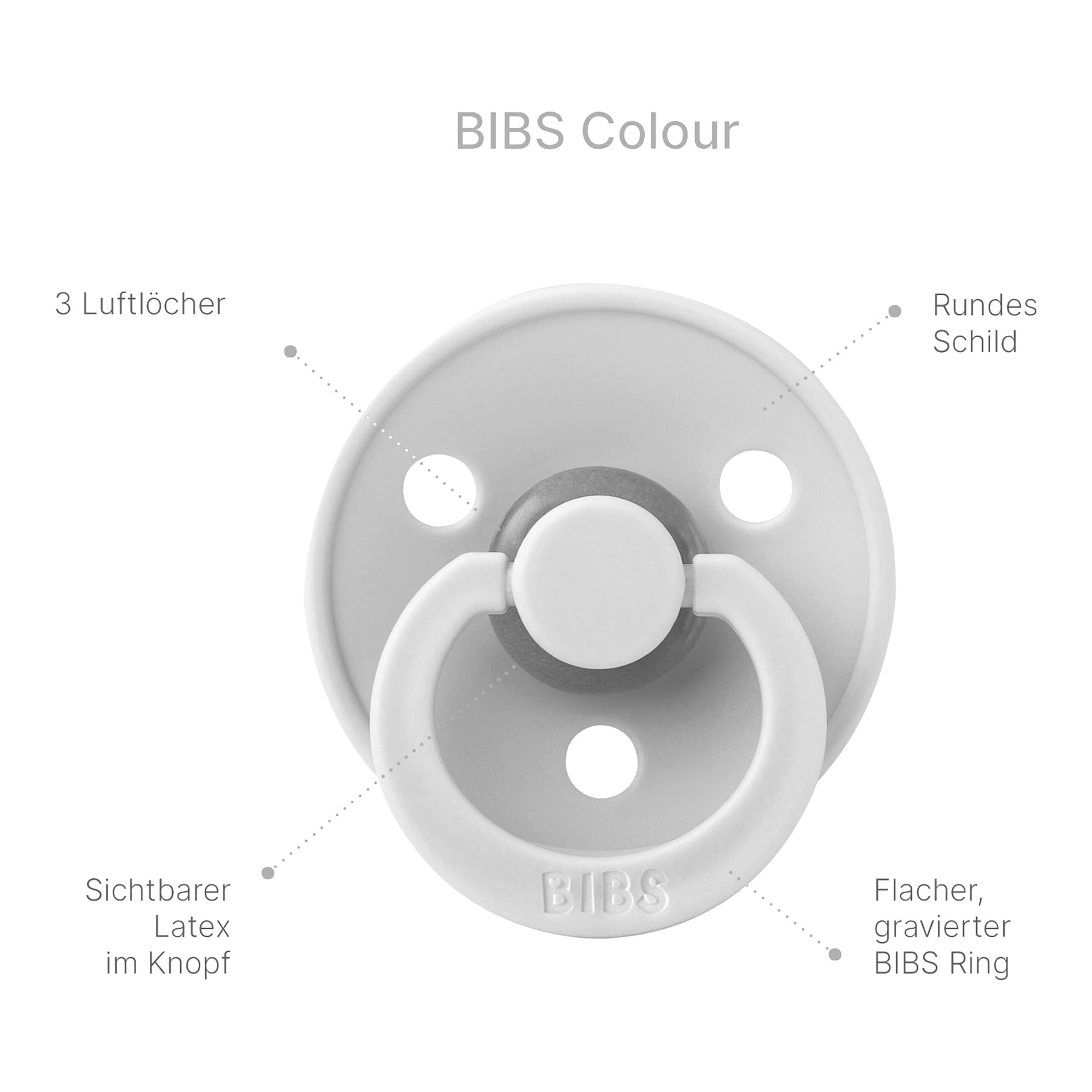 Bibs 2er-Pack Colour Schnuller Latex, symetrisch, ab 6M